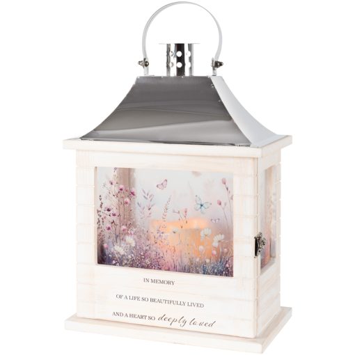 In Memory Wooden Slat Lantern