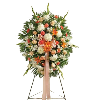 Peach, Orange and White Standing Spray