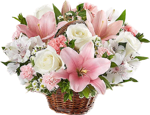 Pink and White Peace and Prayers Basket