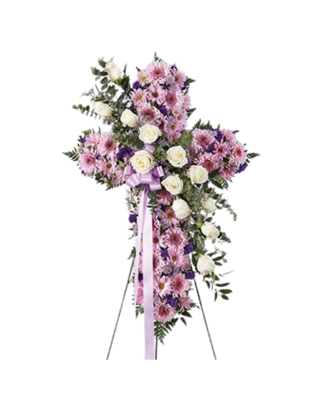 Lavender & White Mixed Standing Cross