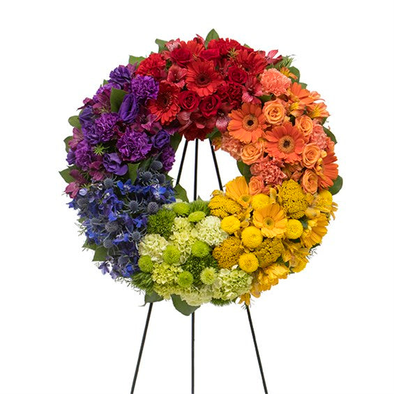 Circle of Life Rainbow Wreath