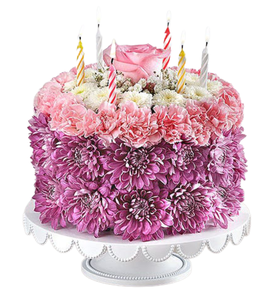 Pastel Birthday Flower Cake