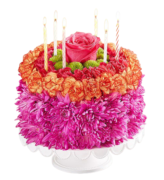 Vibrant Birthday Flower Cake