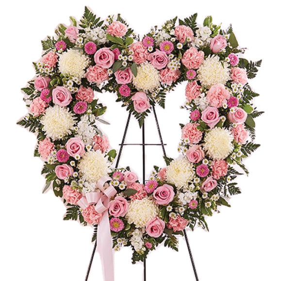 Pink and White Standing Heart
