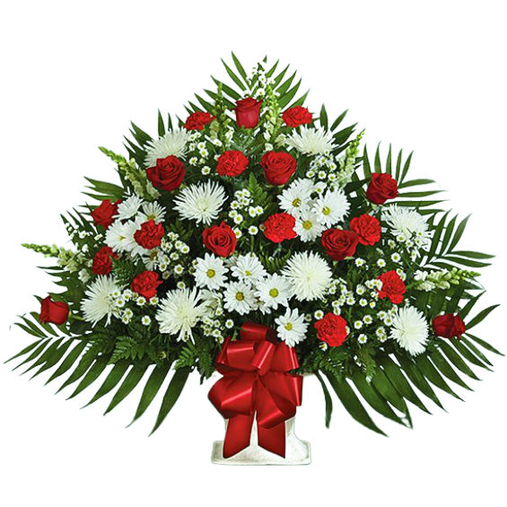 Red and White Traditional Arrangement
