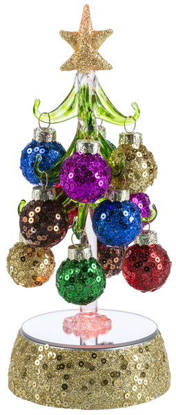Light Up Tree with Glitter Ornaments