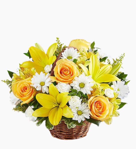 Yellow and White Peace and Prayers Basket